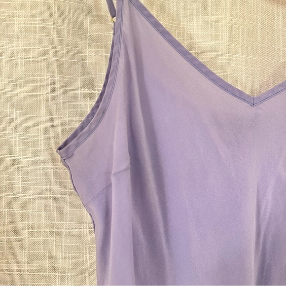 Vintage J Crew Silk Tank Top Sheer Blue Periwinkle Pretty Feminine Coquette - Picture 3 of 6